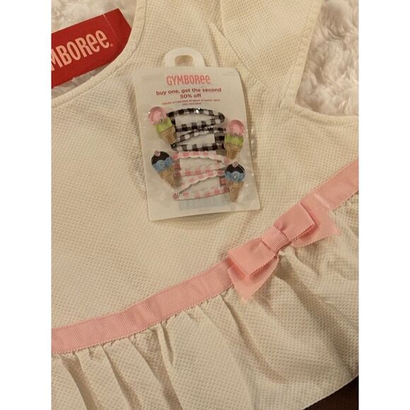 NWT Gymboree Ice Cream Social Pieced Swing Top Pink Pants & Hair Clips LOT 10 - Picture 3 of 16